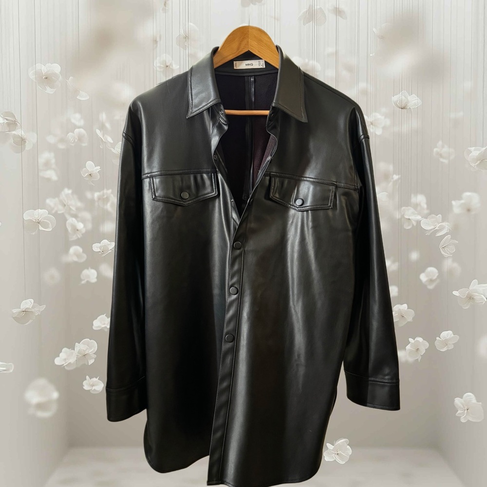 Mango Black Leather Jacket